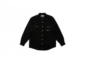 Black Palace Drop Shoulder Cord Shirt Shirting | FN75-L8-NB