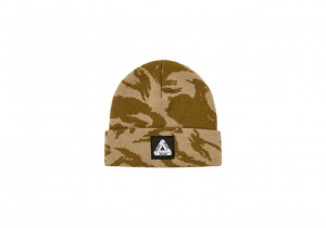 Desert Dpm Camo Palace Tri-Ferg Patch Beanie Hats | IO45-D5-TU