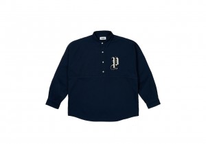 Navy Palace Old English Overshirt Shirting | LM13-V2-UV