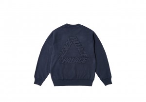 Navy Palace Reverse P-3 Crew Sweatshirts | RF06-S0-VY