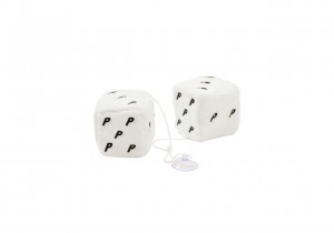 White Palace Fuzzy Hanging Dice Accessories | UM52-M3-GU