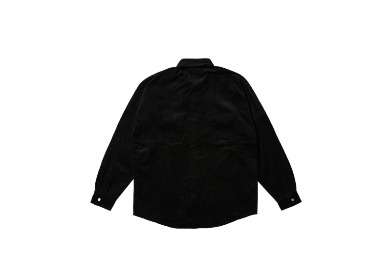 Black Palace Drop Shoulder Cord Shirt Shirting | FN75-L8-NB