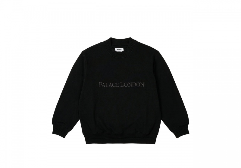 Black Palace Palace London Crew Sweatshirts | XH72-L7-YG