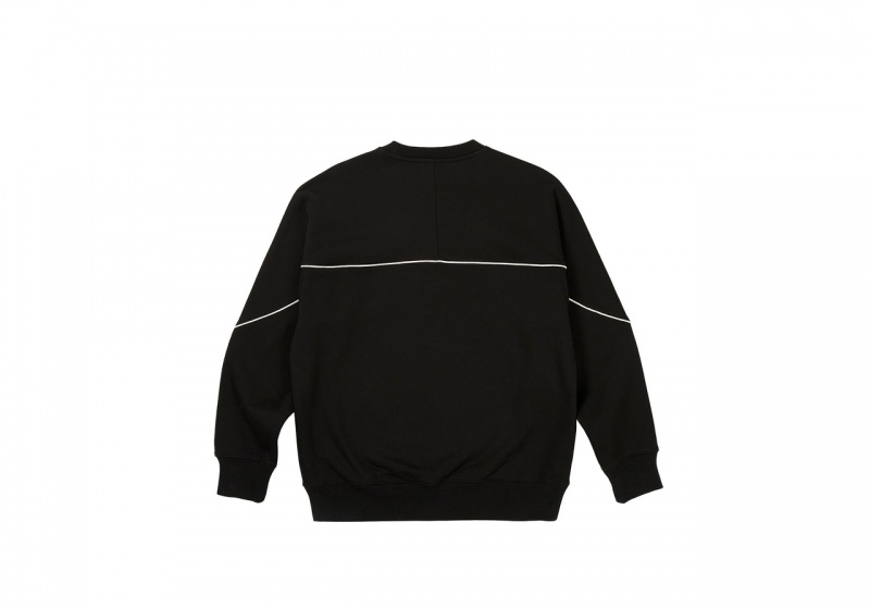 Black Palace Piped Crew Sweatshirts | CE42-O9-RN