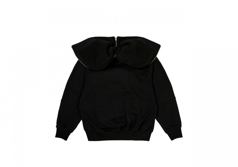 Black Palace Split Hood Bomber Sweat Hoods | ZI35-J4-TN