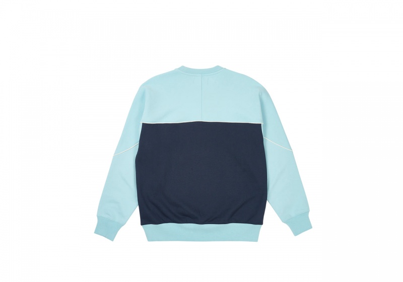 Crystalised Blue Palace Piped Crew Sweatshirts | UB05-J1-BM