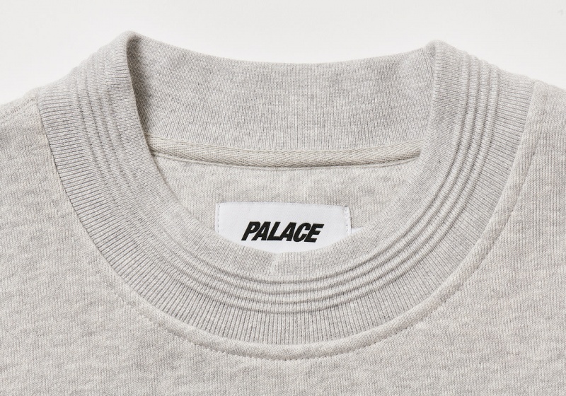 Grey Marl Palace Palace London Crew Sweatshirts | IR10-L0-UR