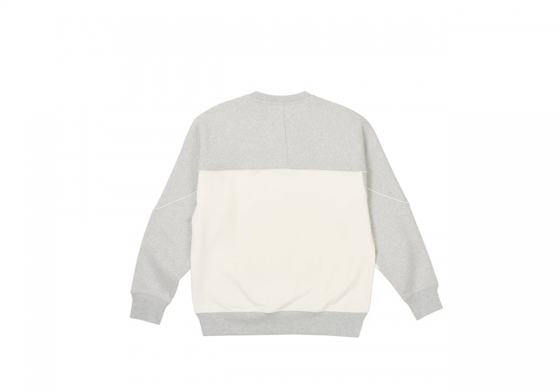 Grey Marl Palace Piped Crew Sweatshirts | MJ28-T3-OD