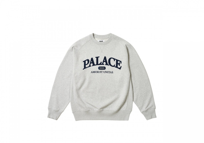 Grey Marl Palace Unitas Crew Sweatshirts | IB21-V5-CA