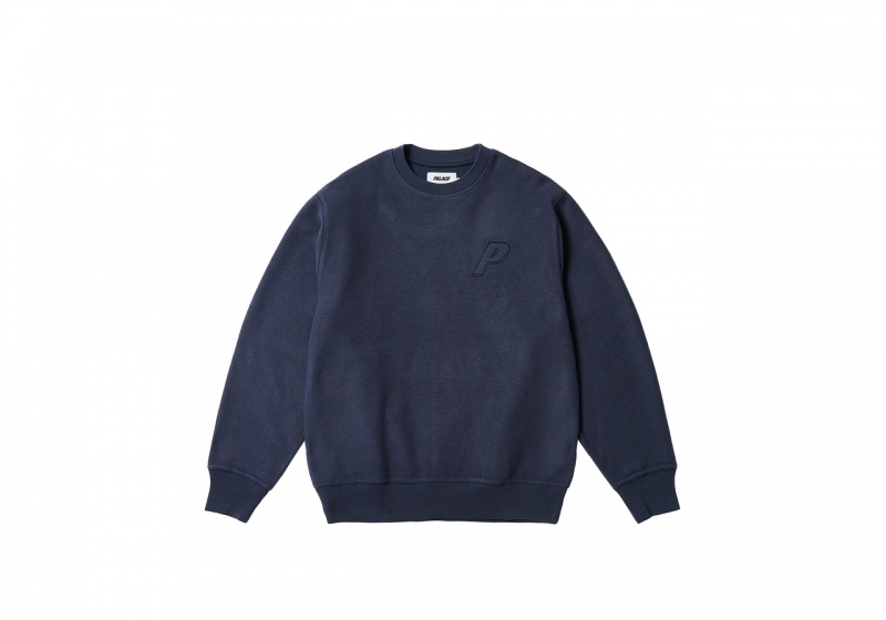 Navy Palace Reverse P-3 Crew Sweatshirts | RF06-S0-VY