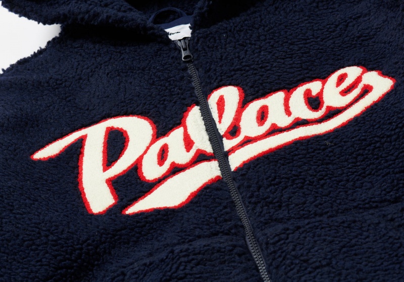 Navy Palace Script Hood Hoods | UQ38-M0-LM