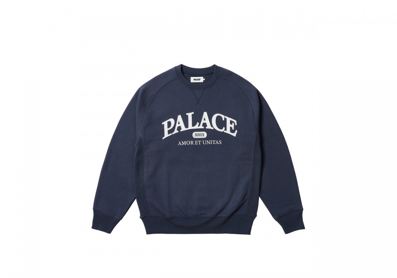 Navy Palace Unitas Crew Sweatshirts | EF62-W5-SW