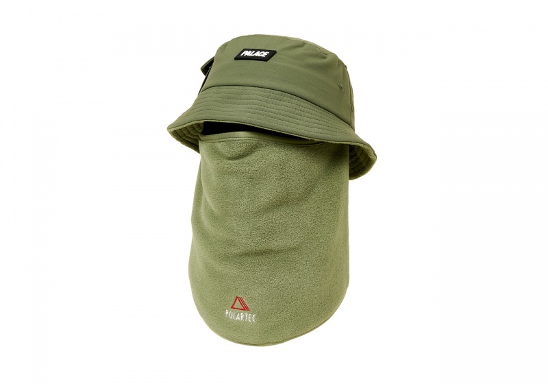 Olive Palace Polartec Cordura Mask Bucket Hats | MQ94-C8-PZ