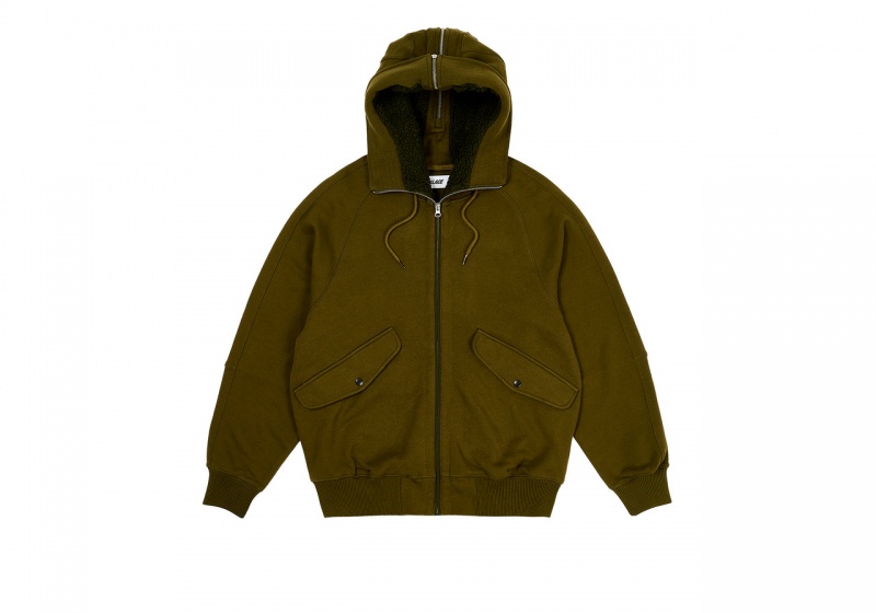 Olive Palace Split Hood Bomber Sweat Hoods | EP08-W0-NL