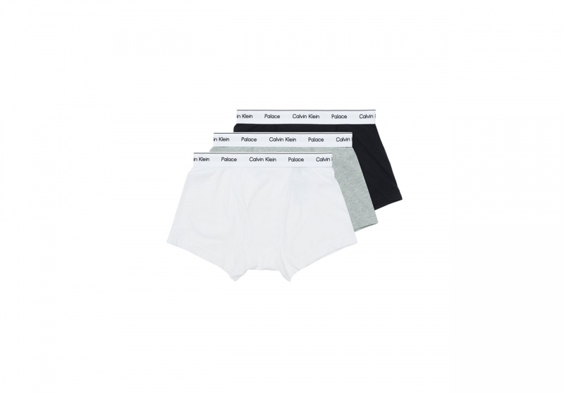 White / Light Grey Heather / Black Palace Ck1 Palace Trunks 3pk Classic Underwear | PW51-X8-LW