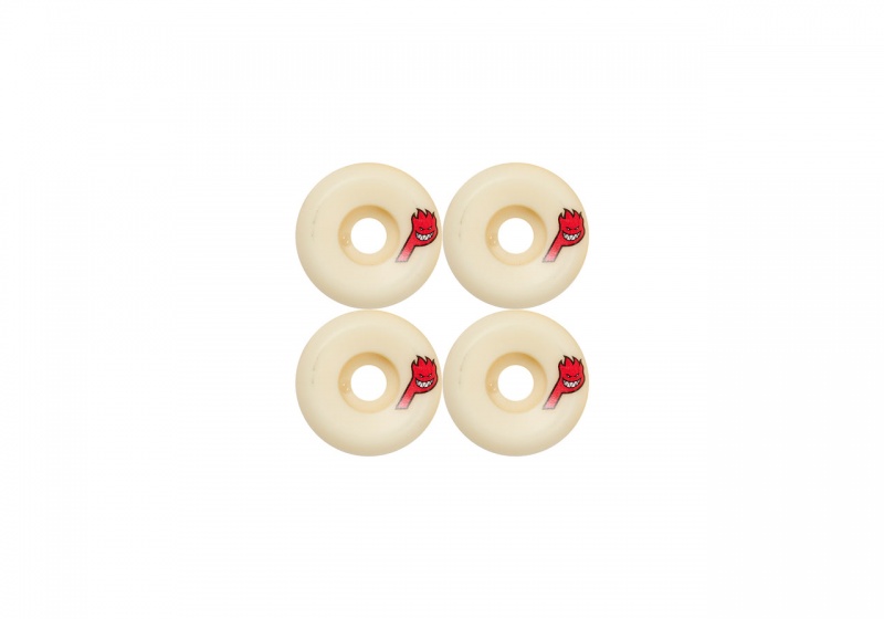 White / Red Palace Spitfire Conical Full Formula Four Natural Wheels 52mm Hardware | RG91-W9-TF