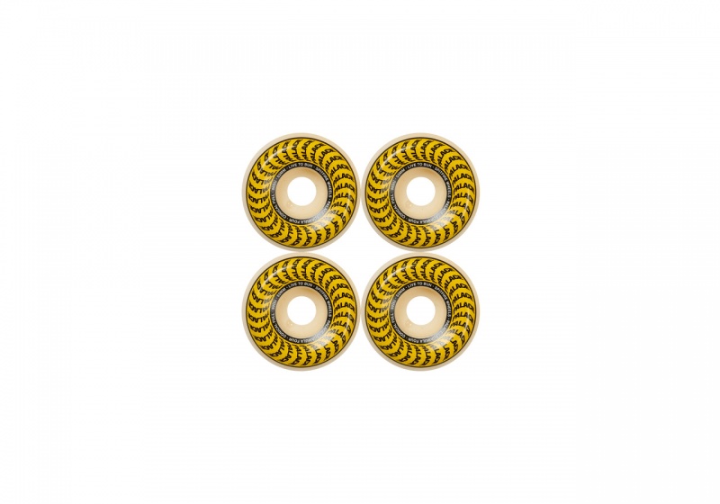 White / Yellow Palace Spitfire Conical Full Formula Four Natural Wheels 53mm Hardware | EJ66-K9-VH