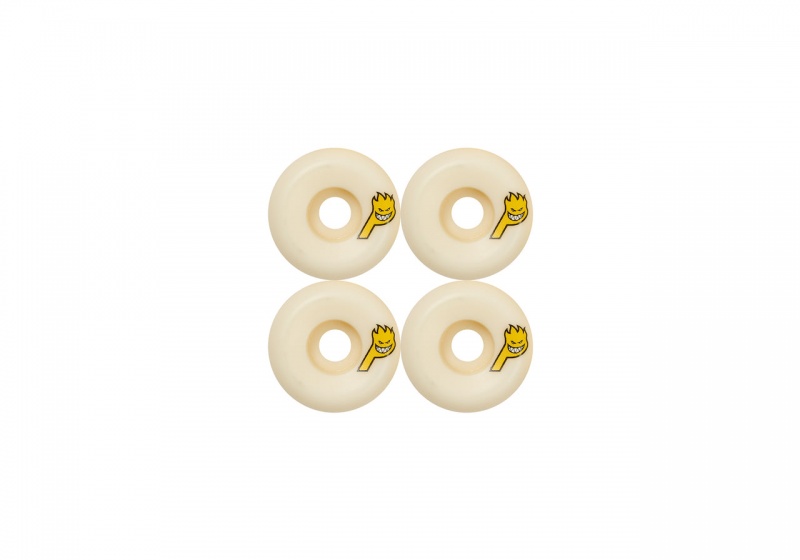 White / Yellow Palace Spitfire Conical Full Formula Four Natural Wheels 53mm Hardware | EJ66-K9-VH